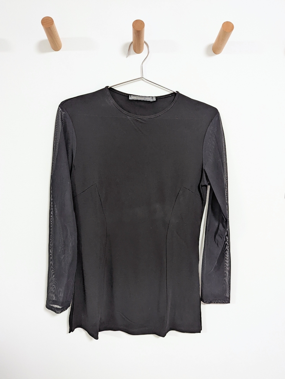 Yumi Mazao Sheer Mesh Panelled Top – Black, Women's Taille 3